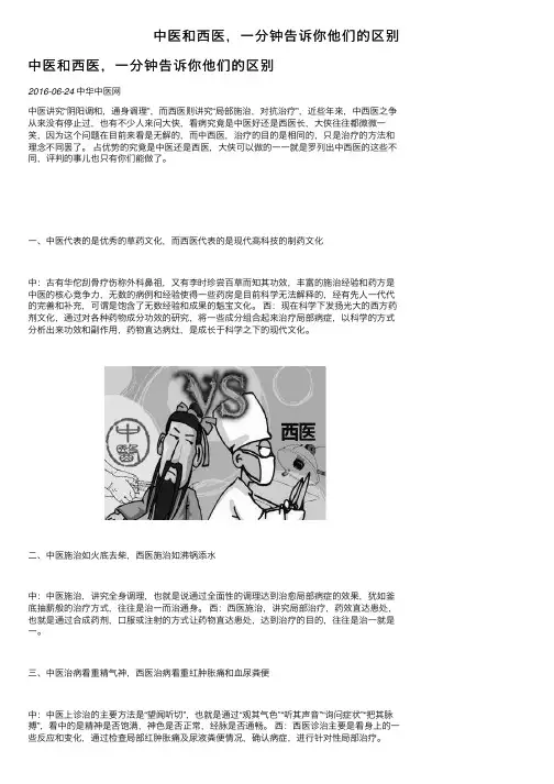 中医和西医，一分钟告诉你他们的区别