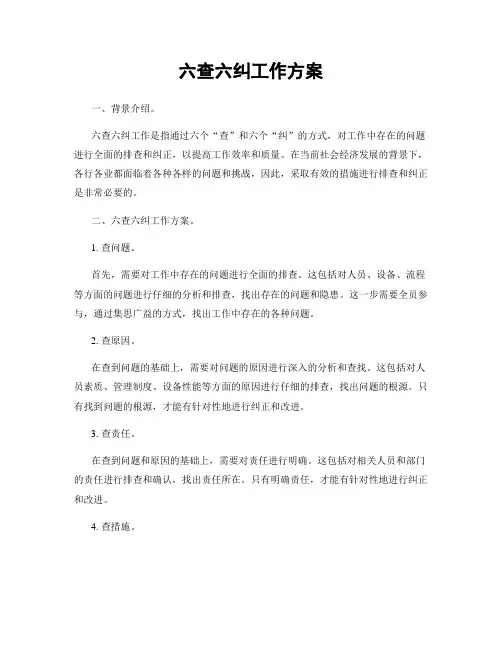 六查六纠工作方案