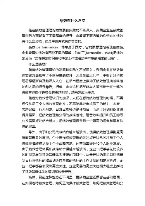 绩效有什么含义