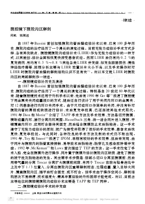 腹腔镜下腹股沟区解剖