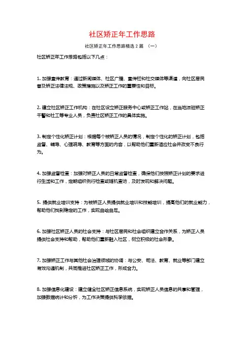 社区矫正年工作思路2篇