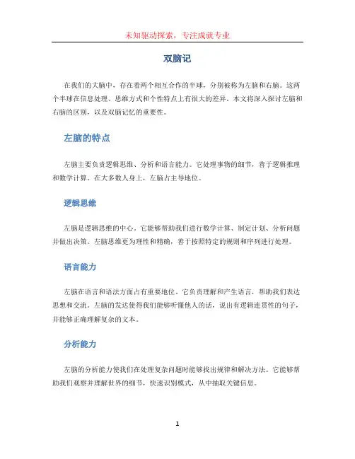 双脑记文档