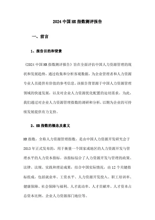 2024中国HR指数测评报告