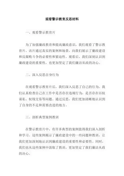 观看警示教育反思材料
