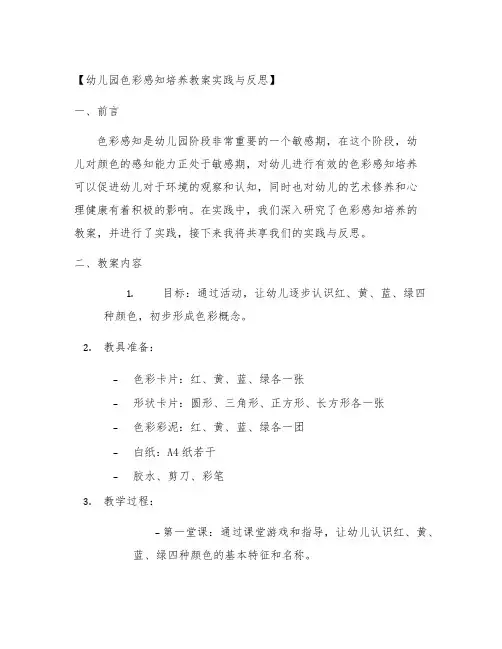 幼儿园色彩感知培养教案实践与反思