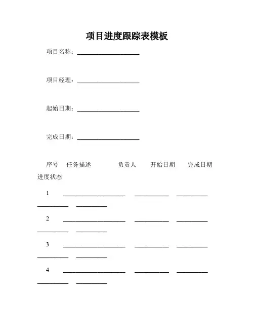 项目进度跟踪表模板