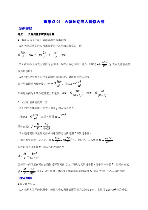 【精品整理】2020年高考物理重难点专练05 天体运动与人造航天器(解析版)
