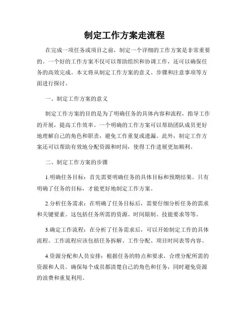 制定工作方案走流程
