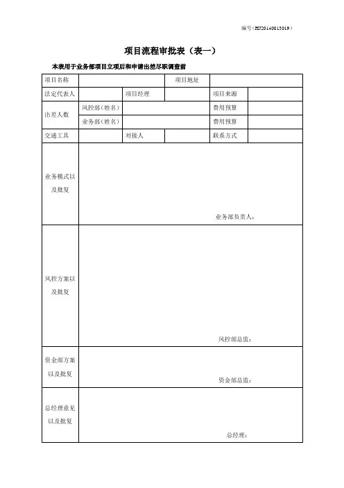 项目流程审批表
