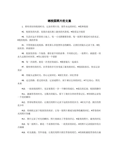 晒校园照片的文案