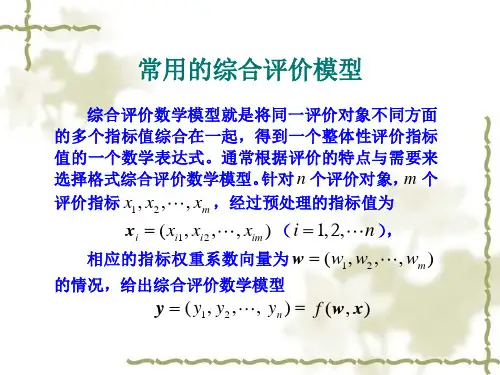 常用的综合评价模型
