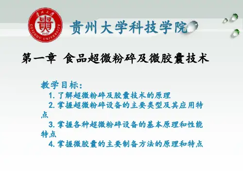 食品高新技术-第2章-食品超微粉碎及微胶囊技术