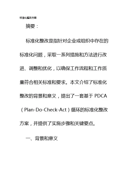 标准化整改方案