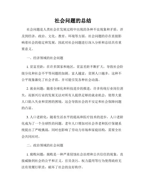 社会问题的总结