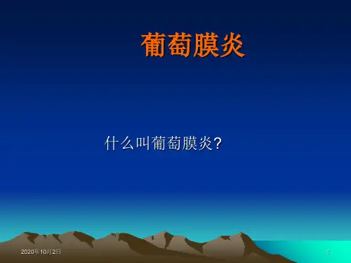 葡萄膜炎-ppt眼科学PPT课件