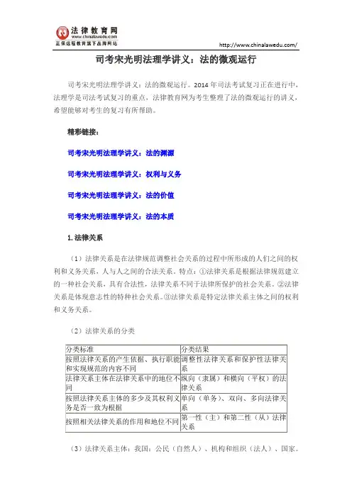 司考宋光明法理学讲义：法的微观运行