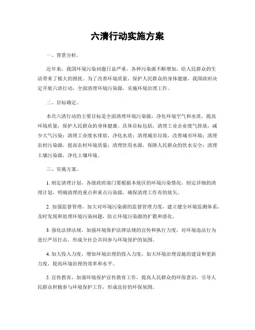 六清行动实施方案