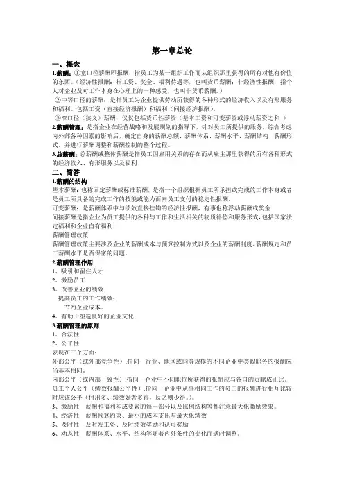 薪酬重点