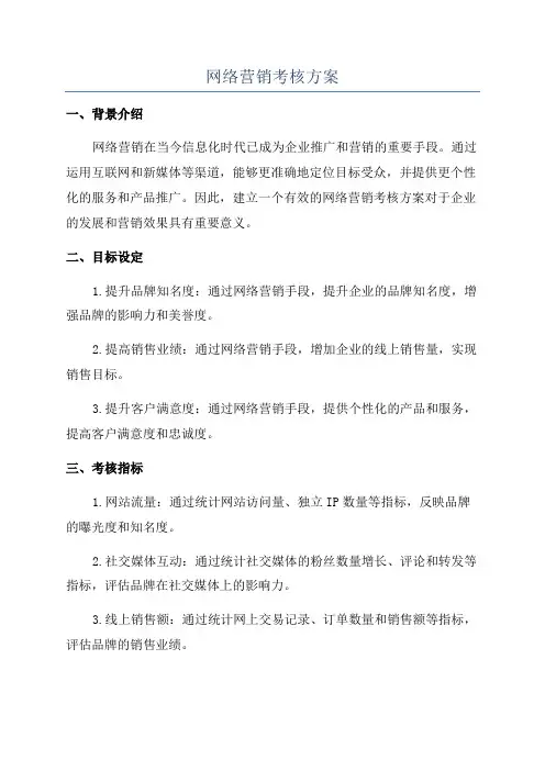 网络营销考核方案