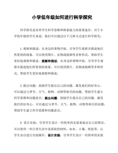小学低年级如何进行科学探究