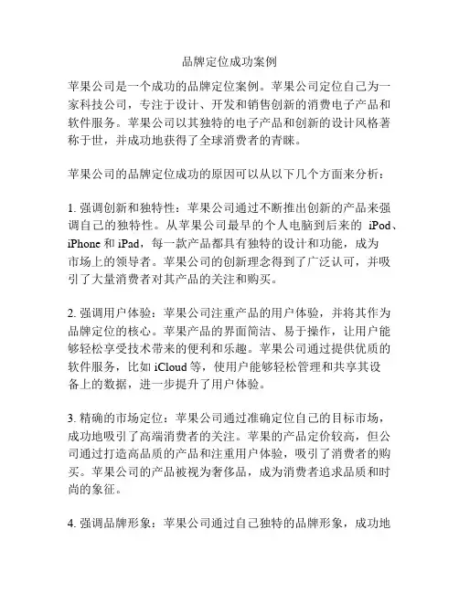 品牌定位成功案例
