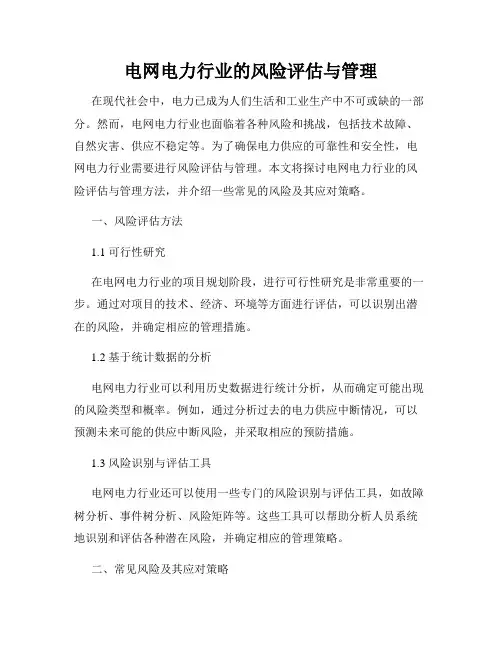 电网电力行业的风险评估与管理