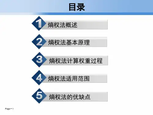 熵权法指标权重确定ppt课件