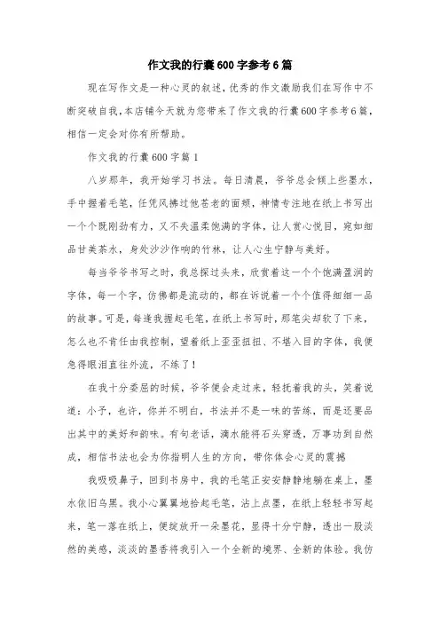 作文我的行囊600字参考6篇