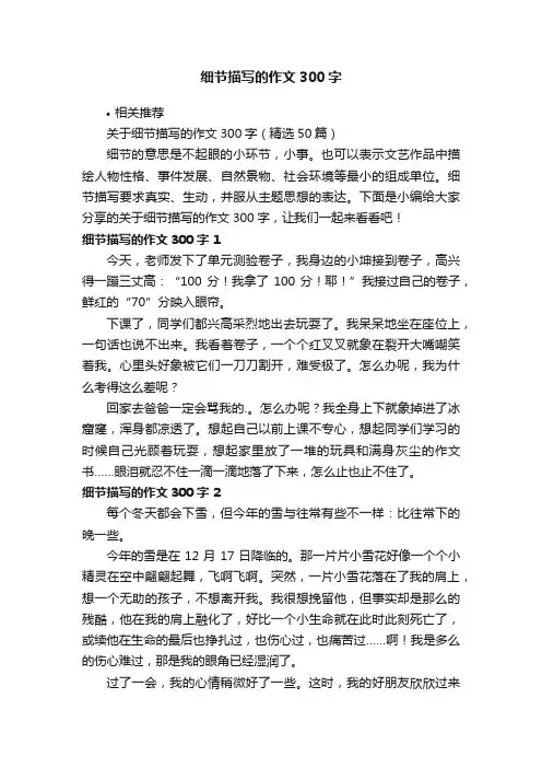 细节描写的作文300字