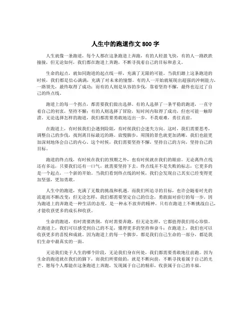 人生中的跑道作文800字