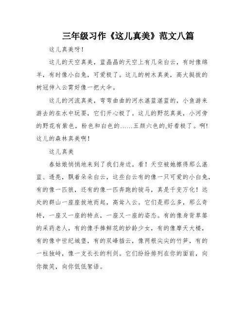 三年级习作《这儿真美》范文八篇