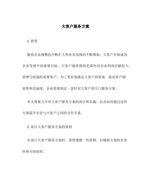 大客户服务方案