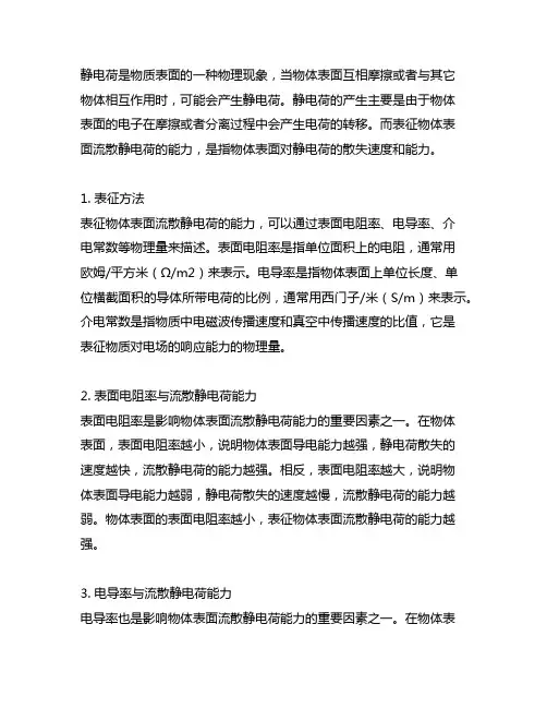 用来表征物体表面流散静电荷的能力