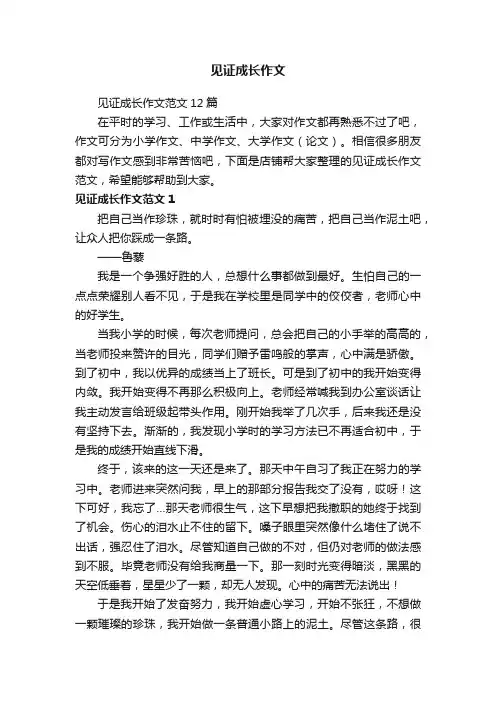 见证成长作文