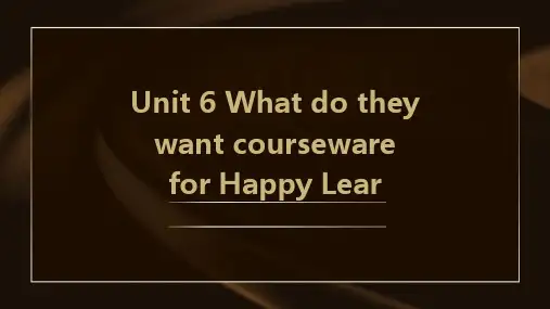 开心学英语四年级上册Unit6Whatdotheywant课件