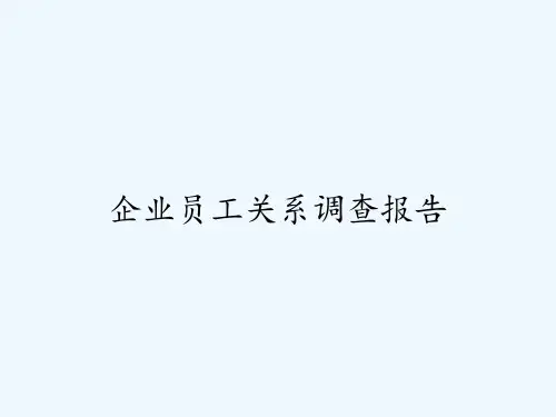 企业员工关系调查报告
