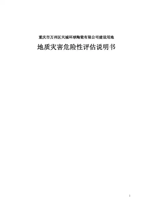 地质灾害危险性评估说明书