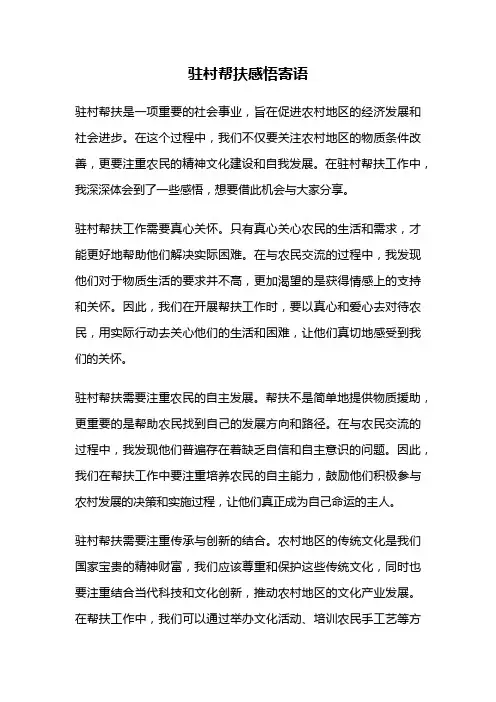 驻村帮扶感悟寄语