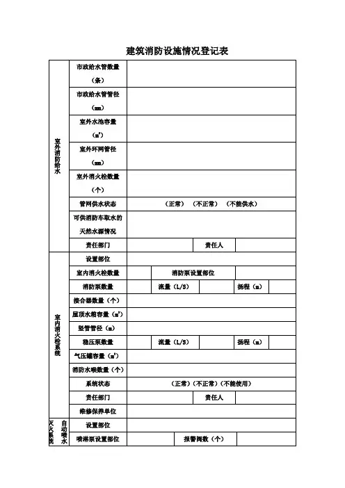 建筑消防设施情况登记表(标准通用版)