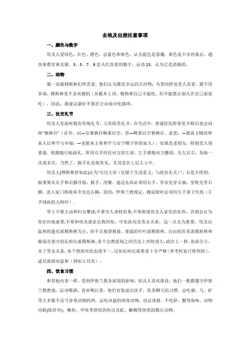 去埃及出差注意事项