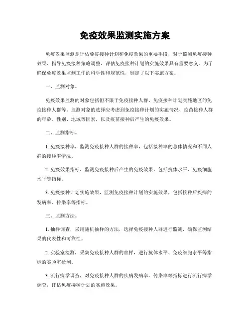 免疫效果监测实施方案
