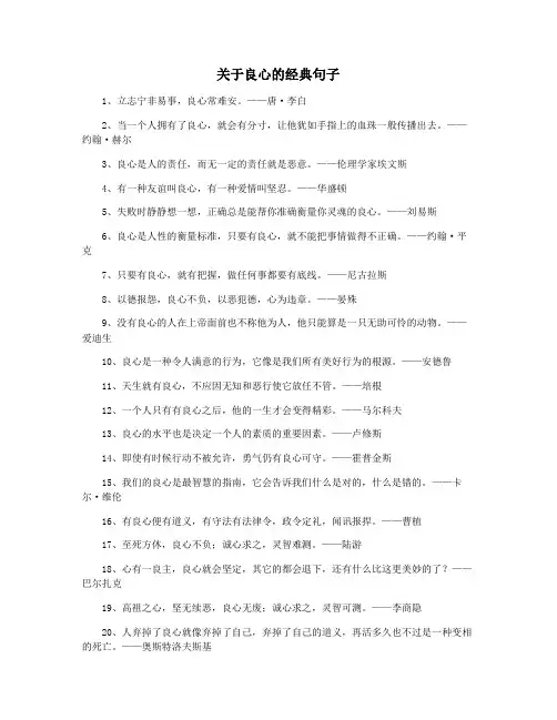 关于良心的经典句子
