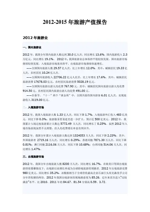 中国旅游产值报告