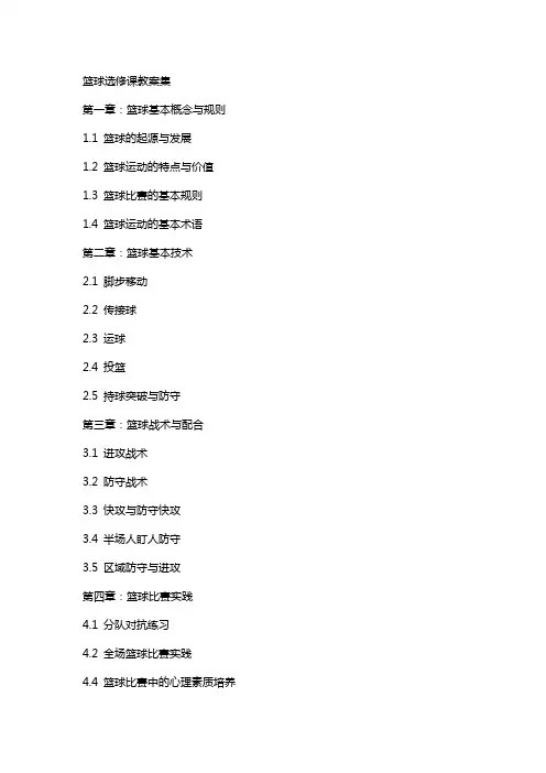 篮球选修课教案集