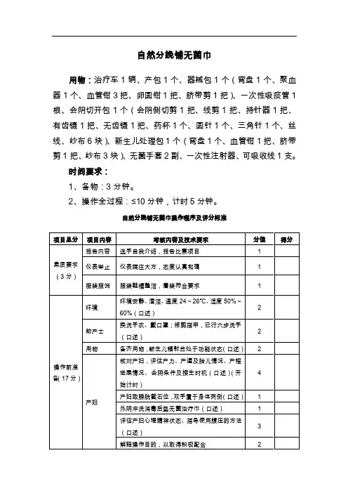 自然分娩铺无菌巾