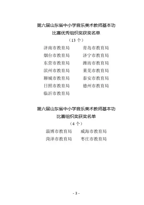 第六届山东省中小学音乐美术教师基本功