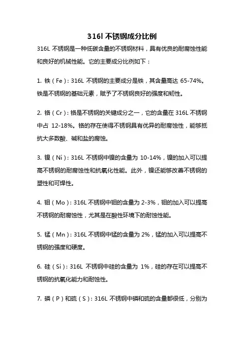 316l不锈钢成分比例