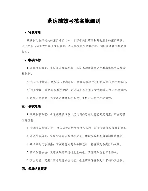 药房绩效考核实施细则