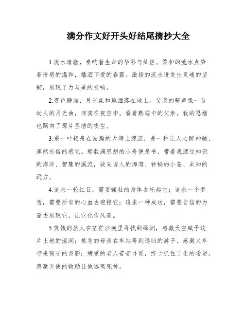 满分作文好开头好结尾摘抄大全