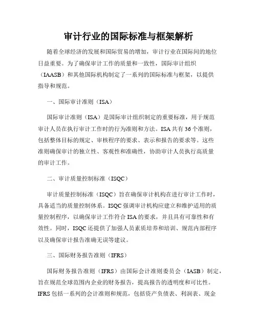 审计行业的国际标准与框架解析